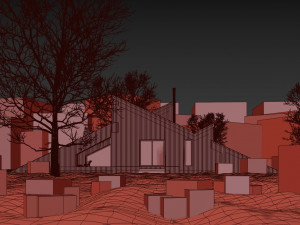 winter cabin house Model 3D