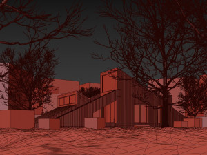 winter cabin house Model 3D
