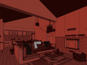 winter cabin house Model 3D