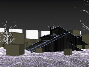 winter cabin house Model 3D