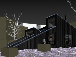 winter cabin house Model 3D