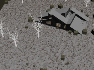 winter cabin house Model 3D