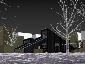 winter cabin house Model 3D