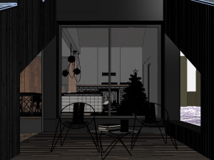 winter cabin house Model 3D