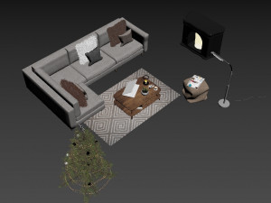 winter cabin house Model 3D