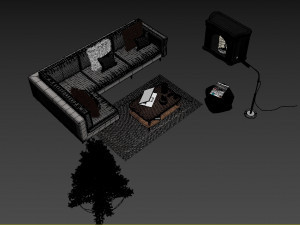 winter cabin house Model 3D