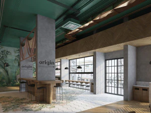 healthy cafe and coffee house 3D Model