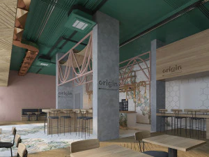 healthy cafe and coffee house 3D Model