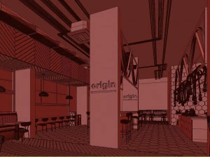 healthy cafe and coffee house 3D Model