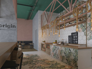healthy cafe and coffee house Model 3D