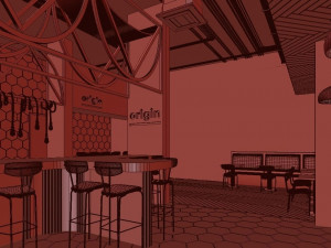 healthy cafe and coffee house Model 3D