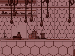 healthy cafe and coffee house Model 3D