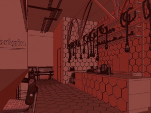 healthy cafe and coffee house Model 3D