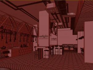 healthy cafe and coffee house 3D Model