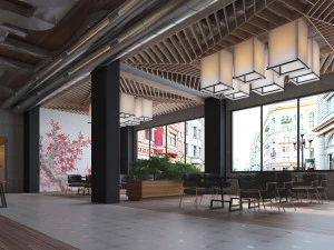 japanese sushi restaurant 3D Model