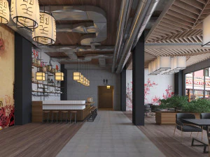 japanese sushi restaurant 3D Model