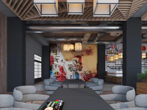 japanese sushi restaurant 3D Model
