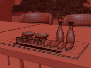 japanese sushi restaurant 3D Model