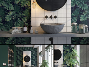 glam green bathroom 3D Модель