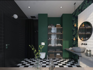 glam green bathroom Modèle 3D