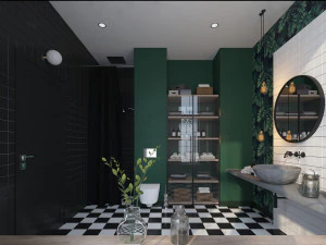 glam green bathroom 3D Model