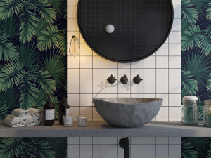 glam green bathroom Modèle 3D
