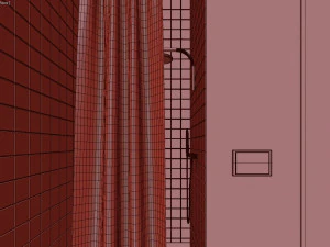 glam green bathroom 3D Model