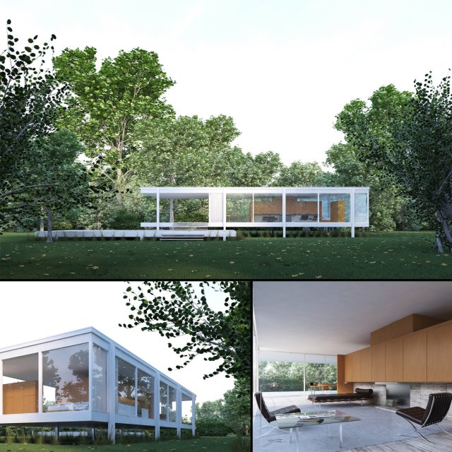 farnsworth house Modelo 3D .c4d .max .obj .3ds .fbx .stl .blend 