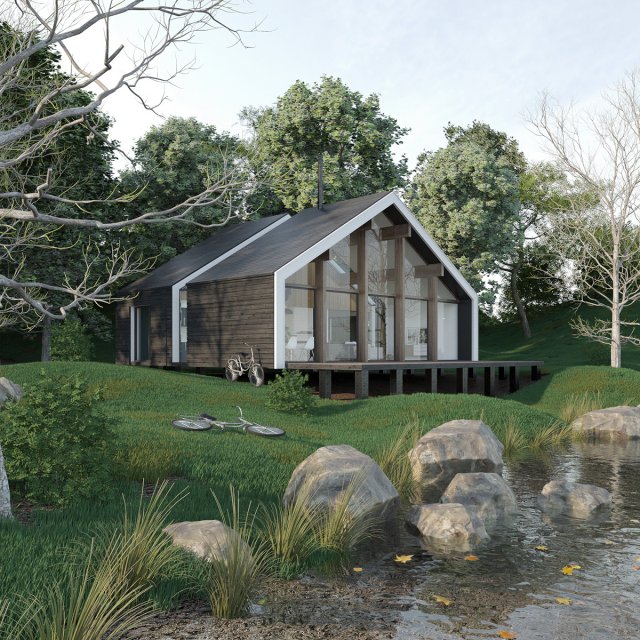 forest cabin house Modelo 3D .c4d .max .obj .3ds .fbx .stl .blend 