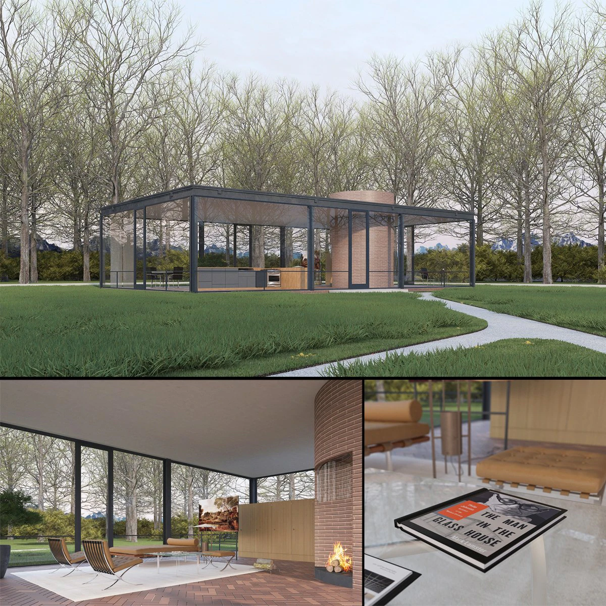 glass house 3D Model .c4d .max .obj .3ds .fbx .stl .blend