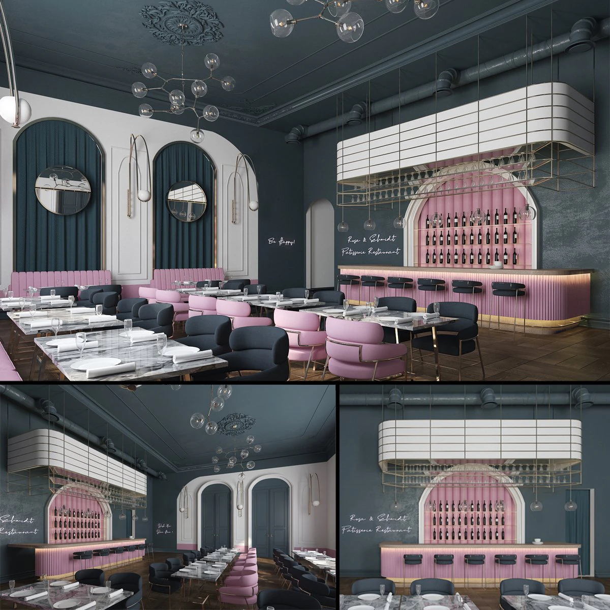 ristorante glam di lusso Modello 3D .c4d .max .obj .3ds .fbx .stl .blend