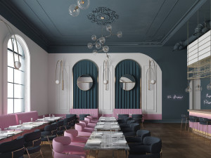 luxury glam restaurant Modèle 3D