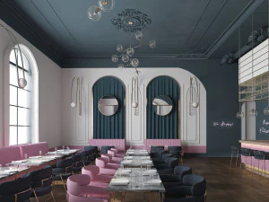 ristorante glam di lusso Modello 3D