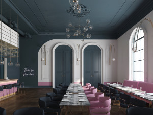 luxury glam restaurant Modèle 3D