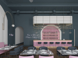 luxury glam restaurant Modèle 3D