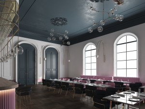 luxury glam restaurant Modèle 3D
