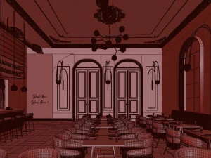 ristorante glam di lusso Modello 3D