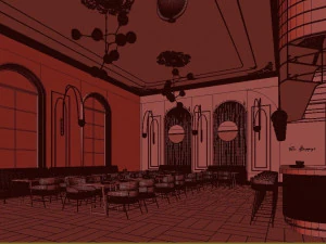 ristorante glam di lusso Modello 3D