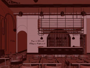 ristorante glam di lusso Modello 3D