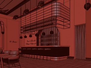 luxury glam restaurant Modèle 3D