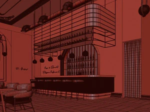 ristorante glam di lusso Modello 3D