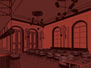 ristorante glam di lusso Modello 3D