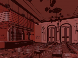 luxury glam restaurant Modèle 3D