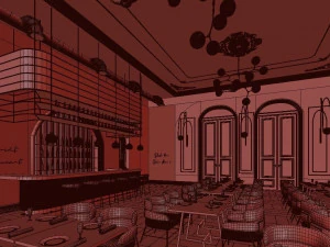 ristorante glam di lusso Modello 3D