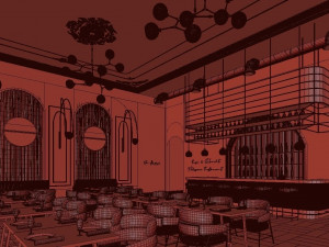 luxury glam restaurant Modèle 3D