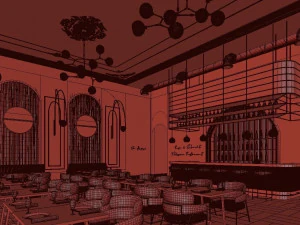 ristorante glam di lusso Modello 3D