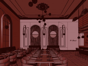 luxury glam restaurant Modèle 3D
