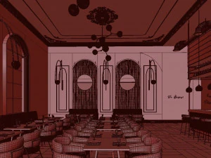 ristorante glam di lusso Modello 3D