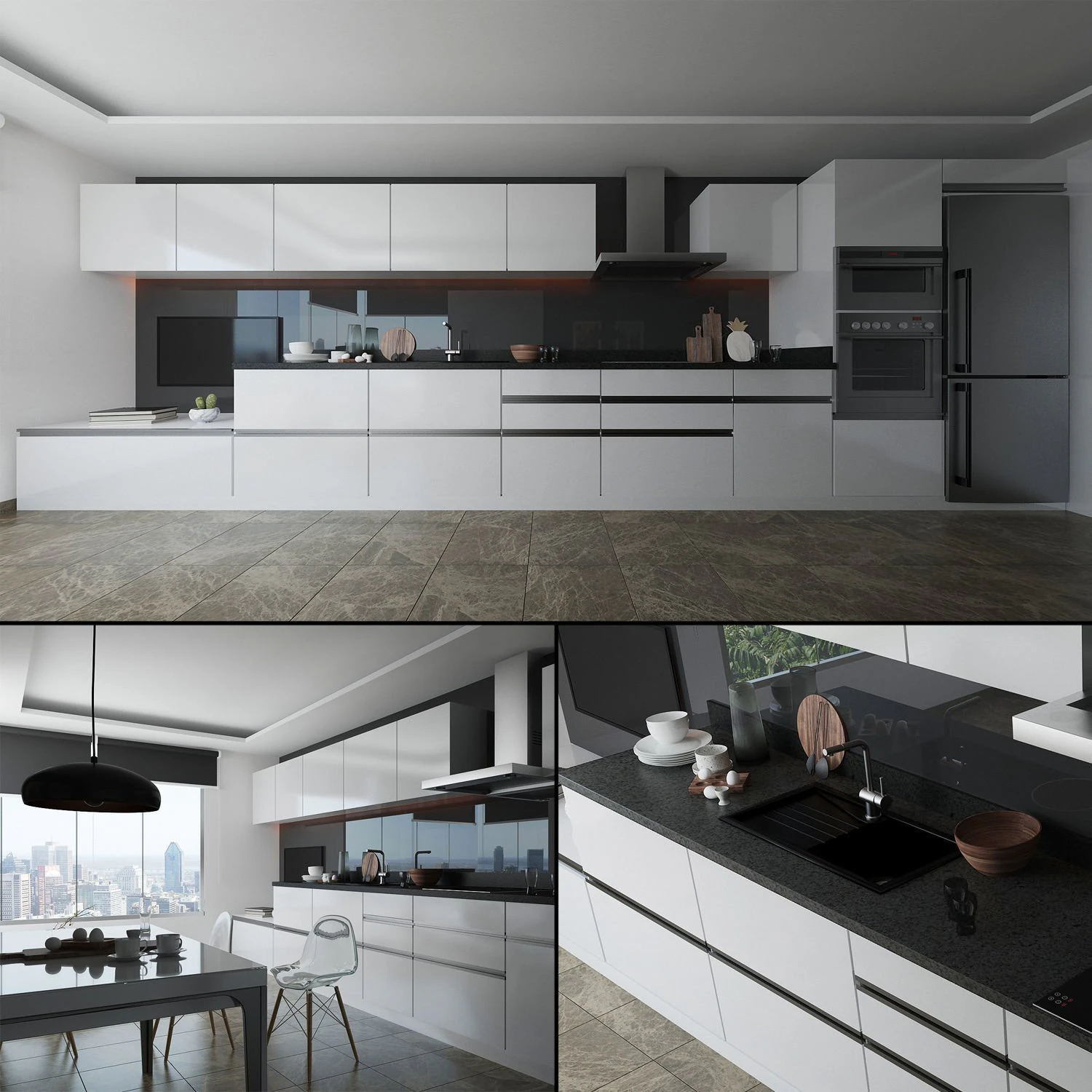 scandinavian kitchen 3D Model .c4d .max .obj .3ds .fbx .stl .blend