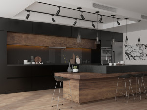 anthracite kitchen Modello 3D